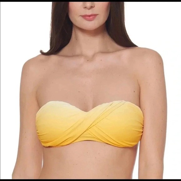 Bleu Rod Beattie Twist Bandeau Sunset Yellow Top Size 14 Bottom Size 12 - Picture 3 of 11